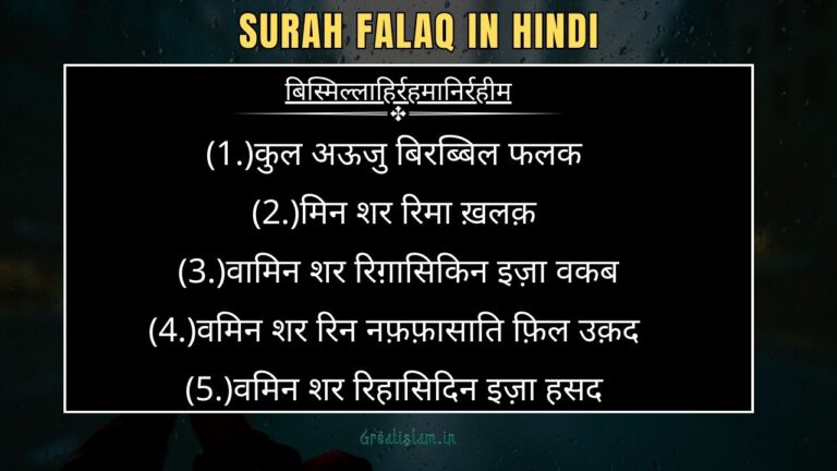 Surah Falaq in Hindi